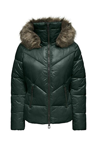 ONLY Onlfever Regular Fit - Furry Hooded down Jacket Coat 15322003