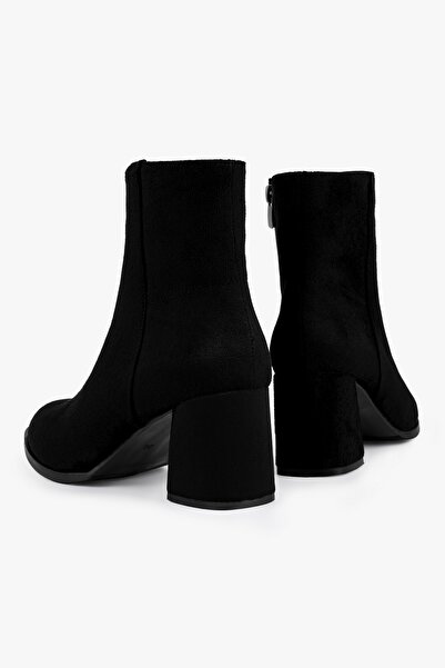 Shoeberry Γυναικείες μπότες Haylee Black Suede με τακούνι Black Suede