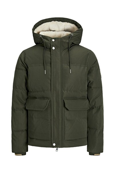 Jack & Jones Men's Green Jjcarl Puffer Jacket Coat 12256901 -Rose