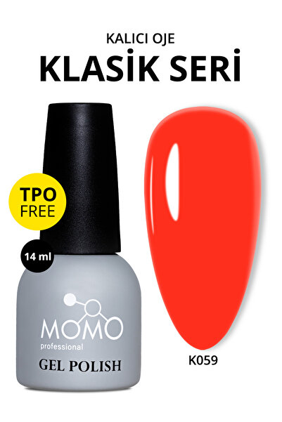MOMO professional Kalıcı Oje K059, Canlı Nar Çiçeği, 14 ml, TPO- FREE