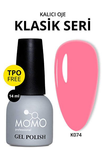 MOMO professional Kalıcı Oje K074 Açık Gül Kurusu 14 ml, TPO- FREE