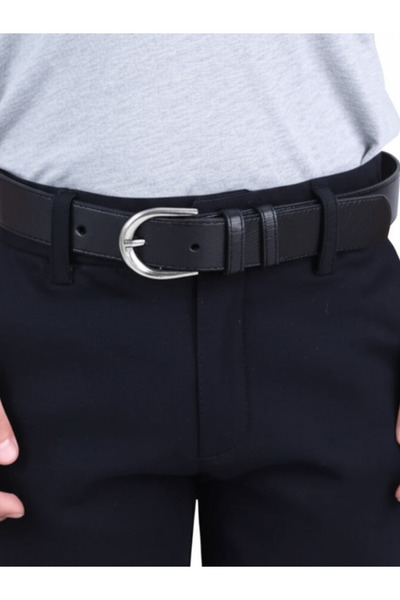 CANARİS Çocuk Kemeri Deri Siyah 3 cm Kot ve Kumaş Pantolon Kemeri