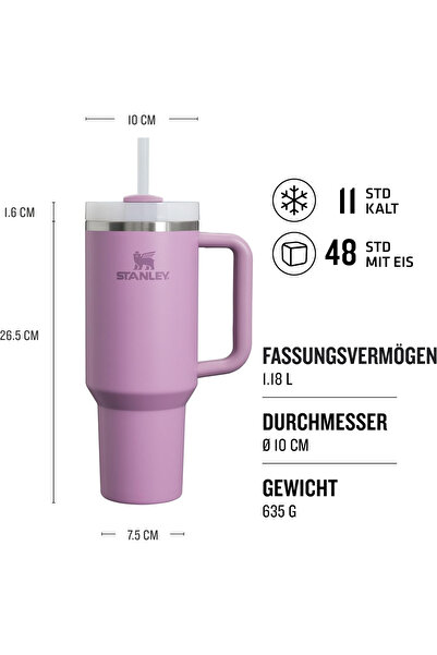 Generic Stanley Quencher Thermos 1.18L with Straw – Insulated Tumbler for Hot & Cold Beverages