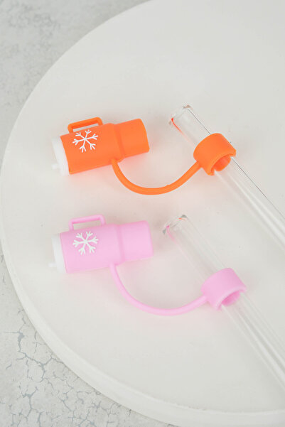 AYEM HOME 30 cm Cam Pipet Seti 4’lü – Termos Uyumlu, Renkli Kapaklı + Temizleme Fırçası