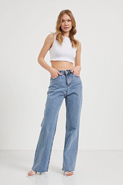 Arma Life Women Jeans High Waist B.Blue Palazzo Jeans