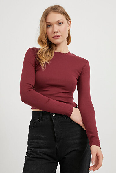 Arma Life Жіночий велосипедний комір з довгими рукавами Basic бордовий Crop Body