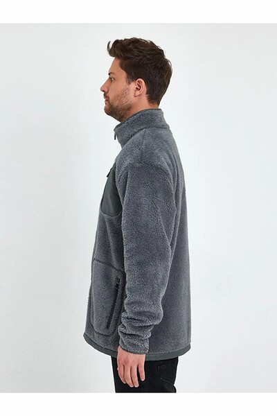 Ltb Μπουφάν Stand Collar Solid Grey