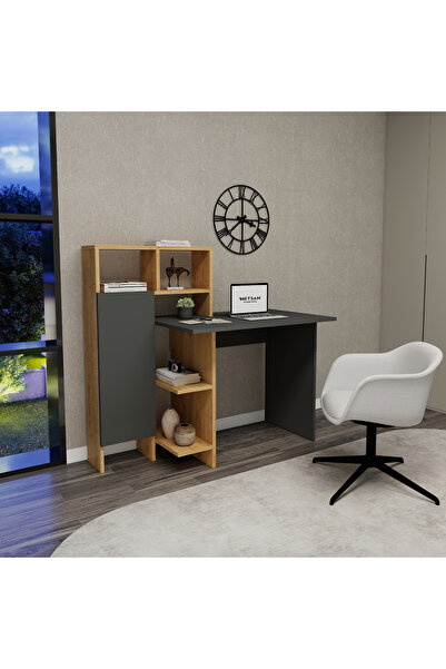 ARNETTİ Buğra Dolaplı Çalışma Masası – Antrasit & Safirmeşe, Bilgisayar Masası