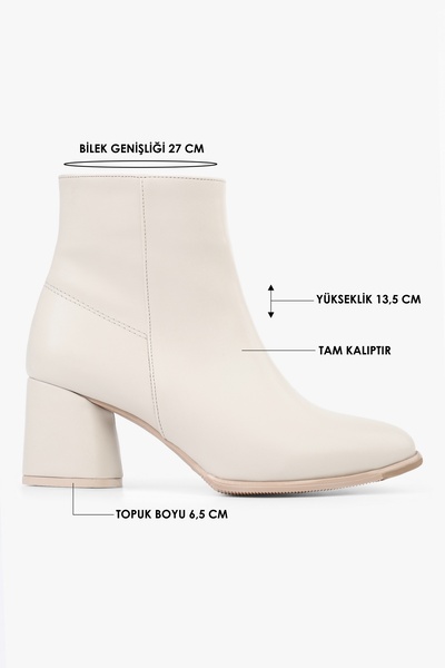 Shoeberry Dámské boty na podpatku Haylee Beige Skin Beige Skin