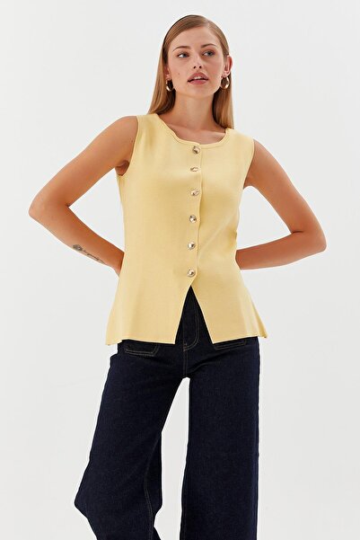 Shopping Shop Bluză vestă cu gât rotund GALBEN
