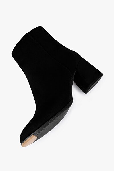 Shoeberry Γυναικείες μπότες Haylee Black Suede με τακούνι Black Suede