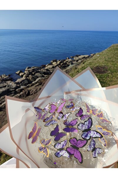 Pretty Işıklı Kelebek Buketi Sevgililer Günü Özel Büyük Boy Solmayan Çiçek