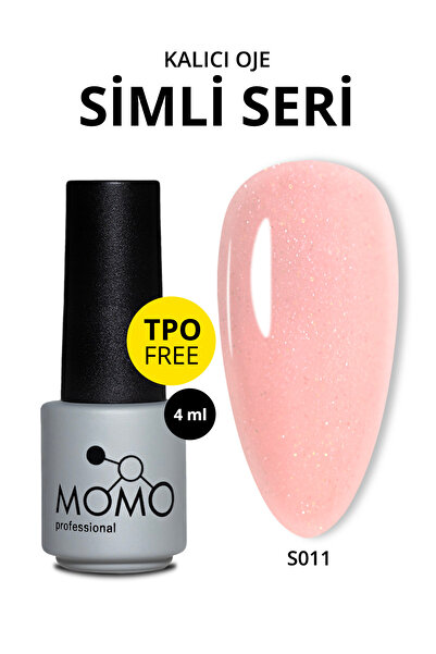 MOMO professional Kalıcı Oje S011, Hafif Simli Açık Pudra, 4 ml, TPO- FREE