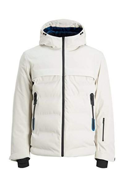 Jack & Jones Ανδρικό λευκό παλτό Jcotarwin Puffer 12225287-Moonbeam