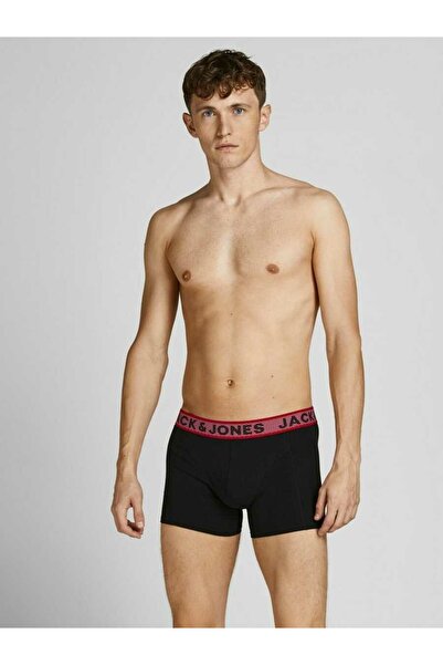 Jack & Jones Erkek Siyah Jacian Solid Trunks 3 Pack Boxer 12198233-Black