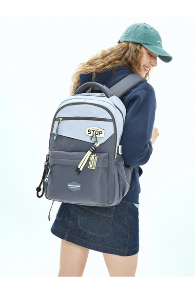 Pierre Cardin 18823 Okul çantası Suya Dayanıklı Çok bölmeli MAVİ