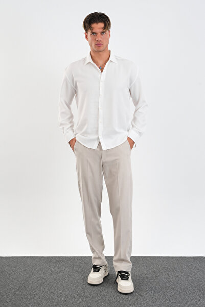 Redline Men's Long Sleeve Regular Fit Linel Shirt