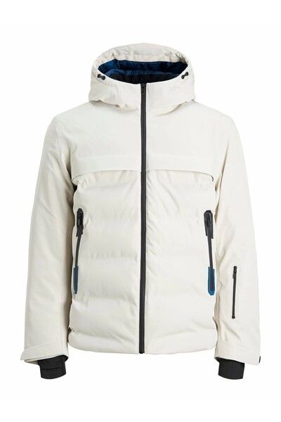 Jack & Jones Ανδρικό λευκό παλτό Jcotarwin Puffer 12225287-Moonbeam