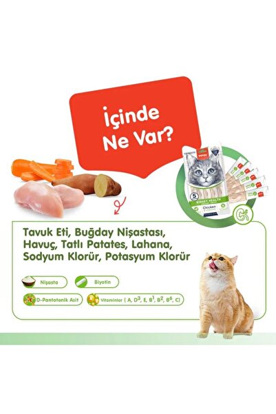 Wanpy Kidney Health Tavuk-Sebze Kedi Krema Ödülü 5x14gr 3lü Set