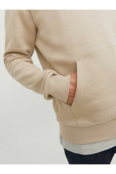 Jack & Jones Ανδρικό φούτερ με κουκούλα με λογότυπο Jjecorp Play Noos 12233599-Crockery