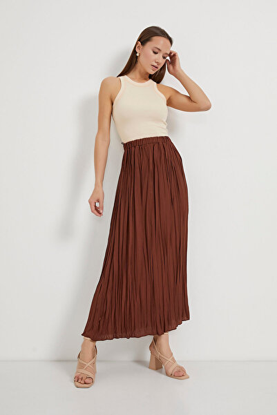 Arma Life Armalıfe 25073 Maxi Women's Skirt with Kraş Detail and Elastic Waist