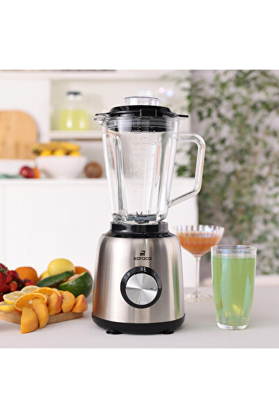 Karaca 1,5 Litre Geniş Hazneli İnox Buz Kırma Fonksiyonlu 1000W Cam Hazneli Smoothie Blender