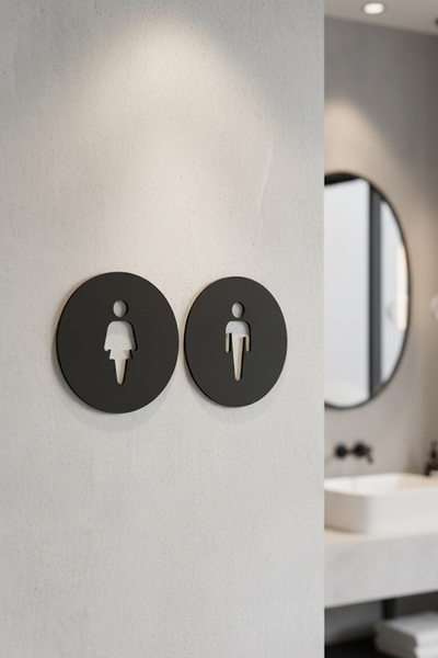 oalpo WC Tabelası, Tuvalet Levhası, Kadın Erkek Tabela