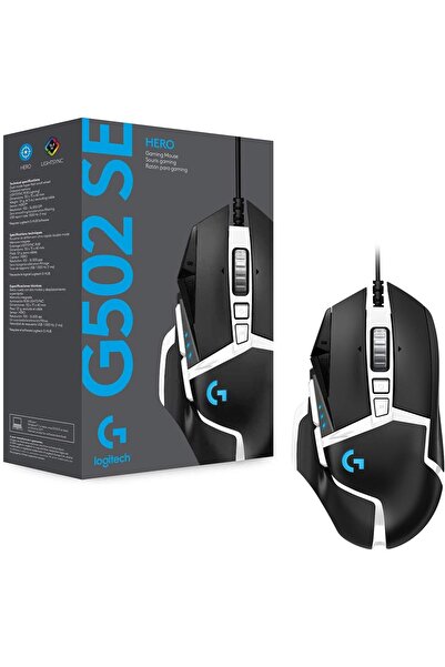 logitech G502 Hero SE RGB Gaming Mouse, 16000 DPI, White/Black
