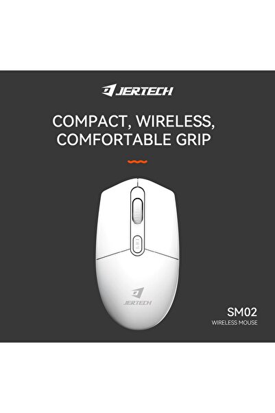 jertech Mouse SM-02 800 - 1200DPI Wireless, Bluetooth, White