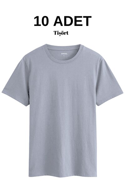 DK DAKSEL Tricou de bază pentru bărbați, cu mânecă scurtă, cu gât rotund, din...