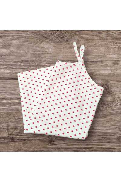 ESTA STORE White Red Star Patterned String Strap Tank Top