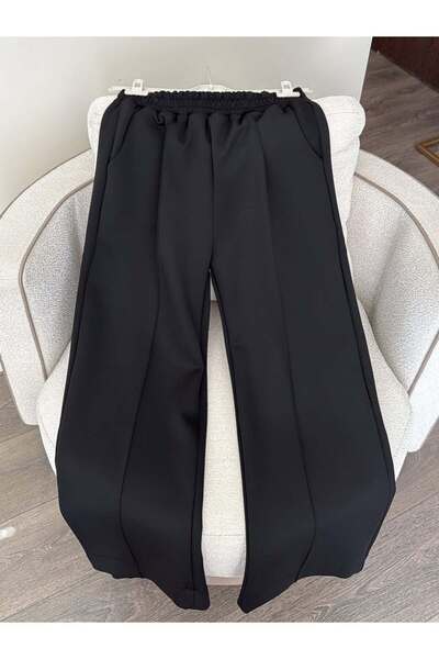 PALMİYE GİYİM Women's Black Scuba Pants