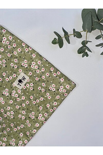 TALL WAY Green Flower Pattern Laptop-Tablet Case 15-16 Inch