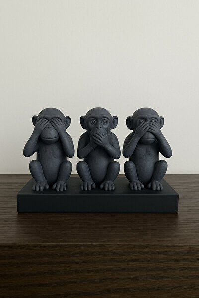 3D MESHİNG Üç Maymun Figürü