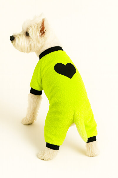 DOGİ&DOG Küçük Irk Neon Yeşil Peluş Kışlık Polar Köpek Tulumu Köpek Kıyafeti ...