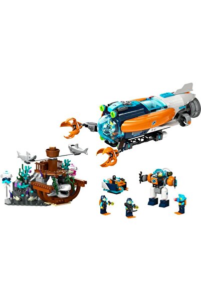 LEGO مجموعة بناء لعبة City Deep Sea Exploration Submarine 60379 (842 قطعة)