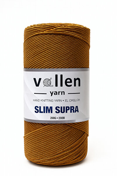 vollen yarn Slim Supra 200 Gr Κερωμένο Πολυεστερικό Κορδόνι – Κορδόνι για τσάντες, Κορδόνι για δρομείς, Κορδόνι για βραχιόλια, Κορδόνι για πασέτες – Κανέλα