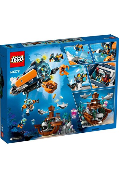 LEGO مجموعة بناء لعبة City Deep Sea Exploration Submarine 60379 (842 قطعة)