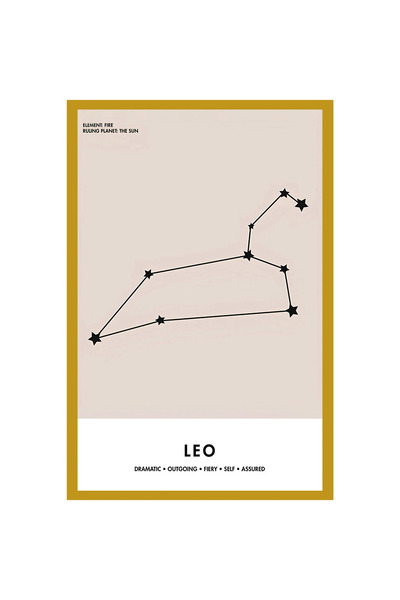 Hi Kami برج الأسد – بطاقة ملاحظات هدية بطابع خريطة النجوم وبطاقة بريدية |   10x15 سم