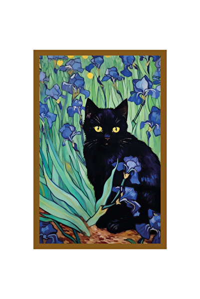 Hi Kami بطاقات بريدية مرسومة على شكل قطة لطيفة وبطاقات هدايا |   قطة حديقة الزهور - 10 × 15 سم