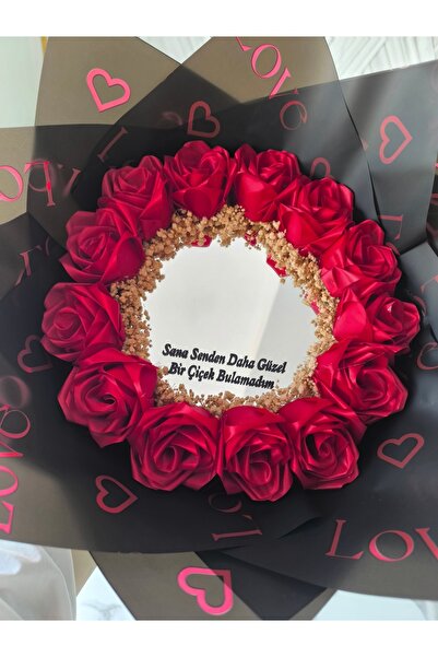 Hayalince Kişiye Özel Solmayan Kırmızı Aynalı Gül Buketi