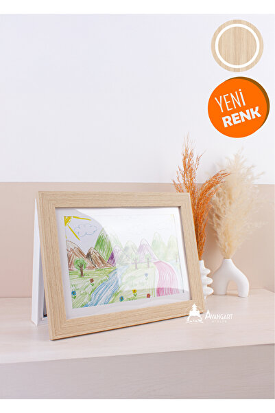 AVANGART ATÖLYE Çocuklar İçin Katlanır Resim Sanat Çerçevesi - AÇIK MEŞE -A4-