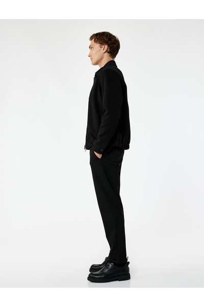 Koton Pocket Detailed Buttoned Pique Fabric Waist Lace up Trousers