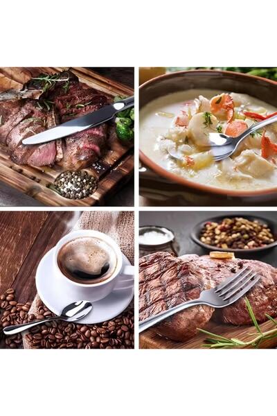 Generic 24-Piece Stainless Steel Cutlery Set Gray