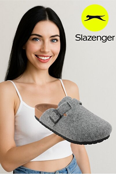 Slazenger Leo Жіночі Чоловічі Унісекс Вовняні Домашні Капці Сірі