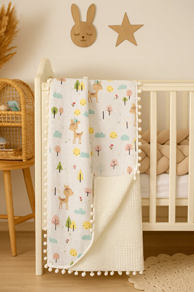 BabyLifeHome بطانية موسلين بيكيه مقاس 110x100