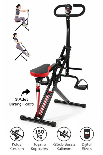 DEMPOWER Portatif Dijital Sayaçlı Stepper & Rowing (Kürek) Fitness Aleti