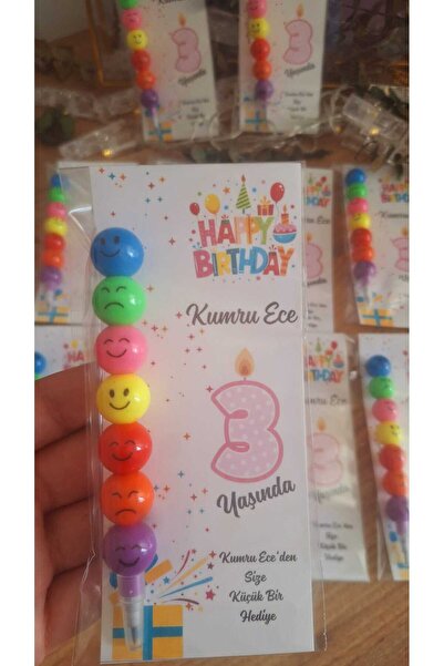 SevgiliAtolyemm KARTLI EMOJİLİ YUMURTLAYAN KALEM 5 ADET DOĞUM GÜNÜ, YENİ YIL,...