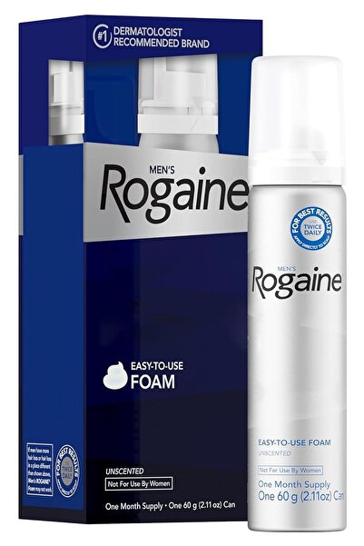 Rogaine Men's 5% Minoxidil Foam For Hair Regrowth, Topical Hair Treatment For Men 60 Gm