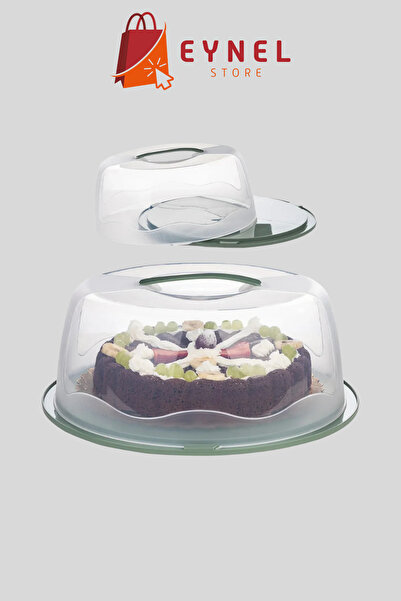 Eynel Orta Boy Yuvarlak Kek, Pasta, Taşıma Kutusu, Geçmeli Kilit, Piknik İçin...